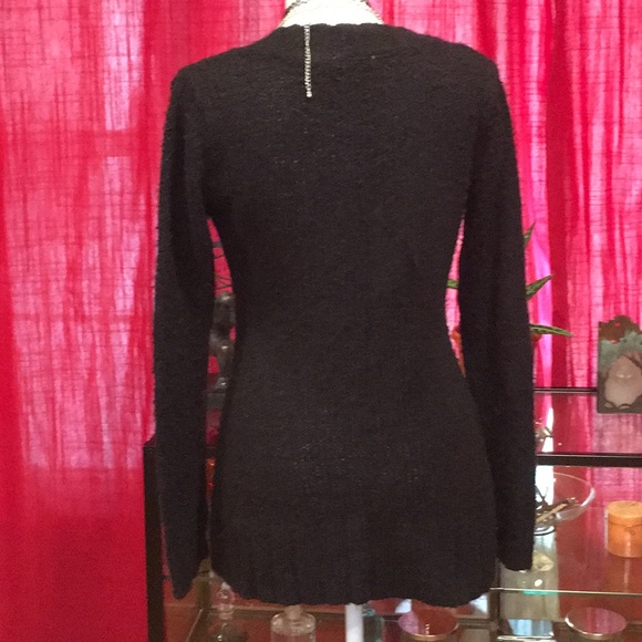 Energie Black Fuzzy Sweater Size Medium - Picture 5 of 7